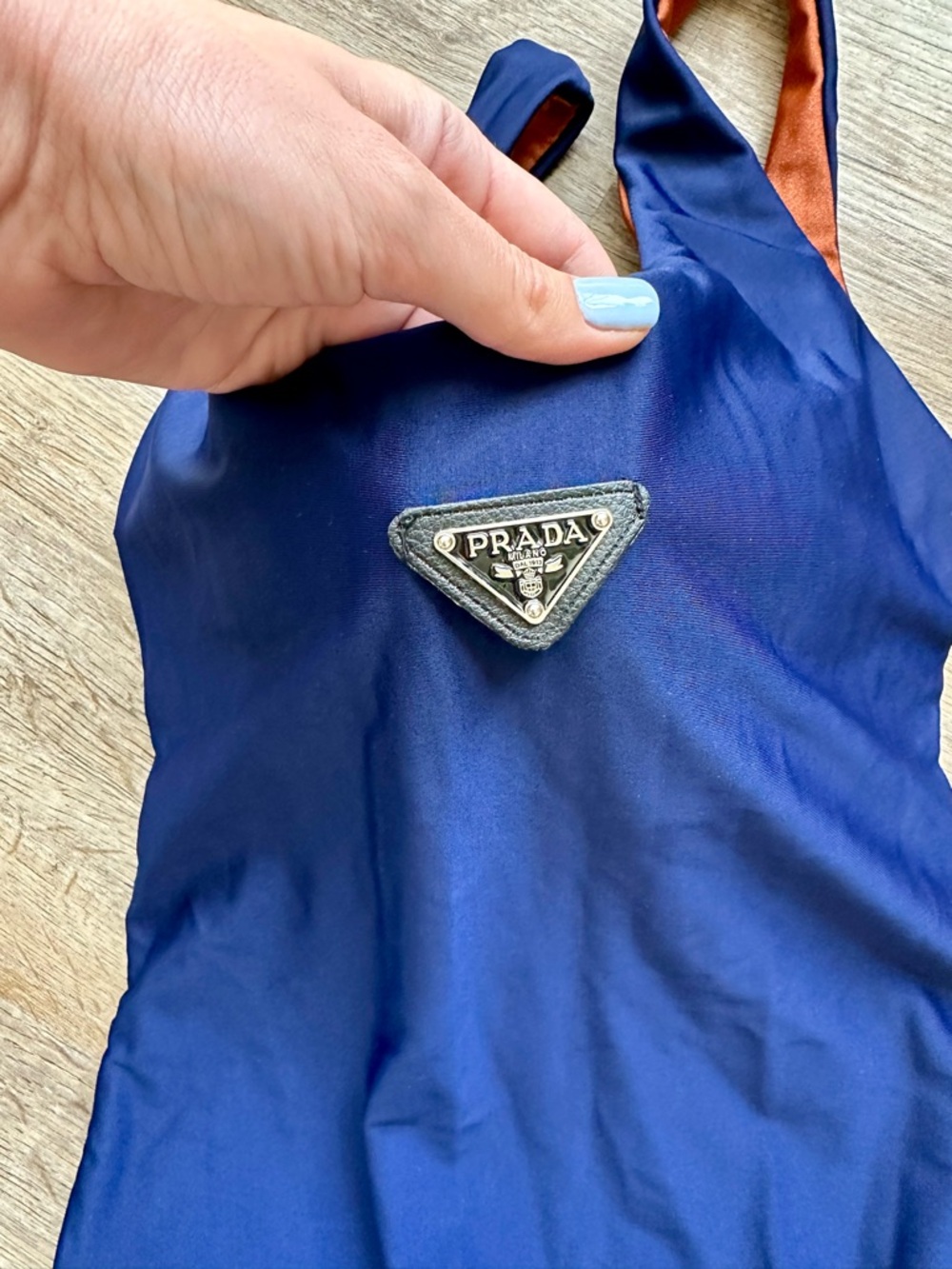 Prada Navy Swimsuit with Orange Lining - Picture 3 of 4
